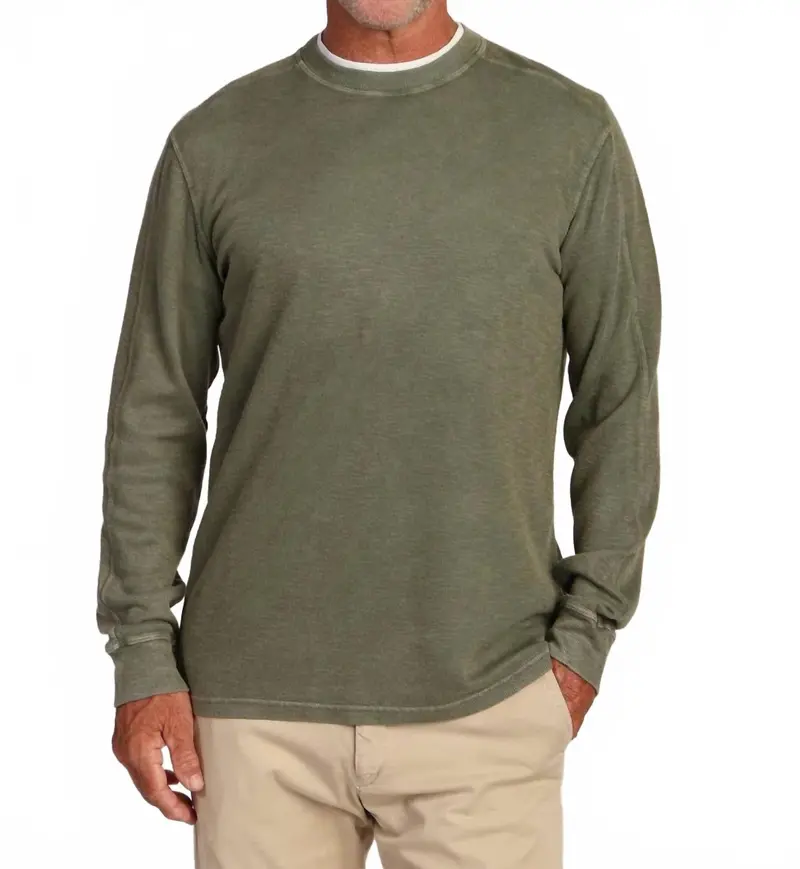 Heritage Crew Sweater In Agave Green 1