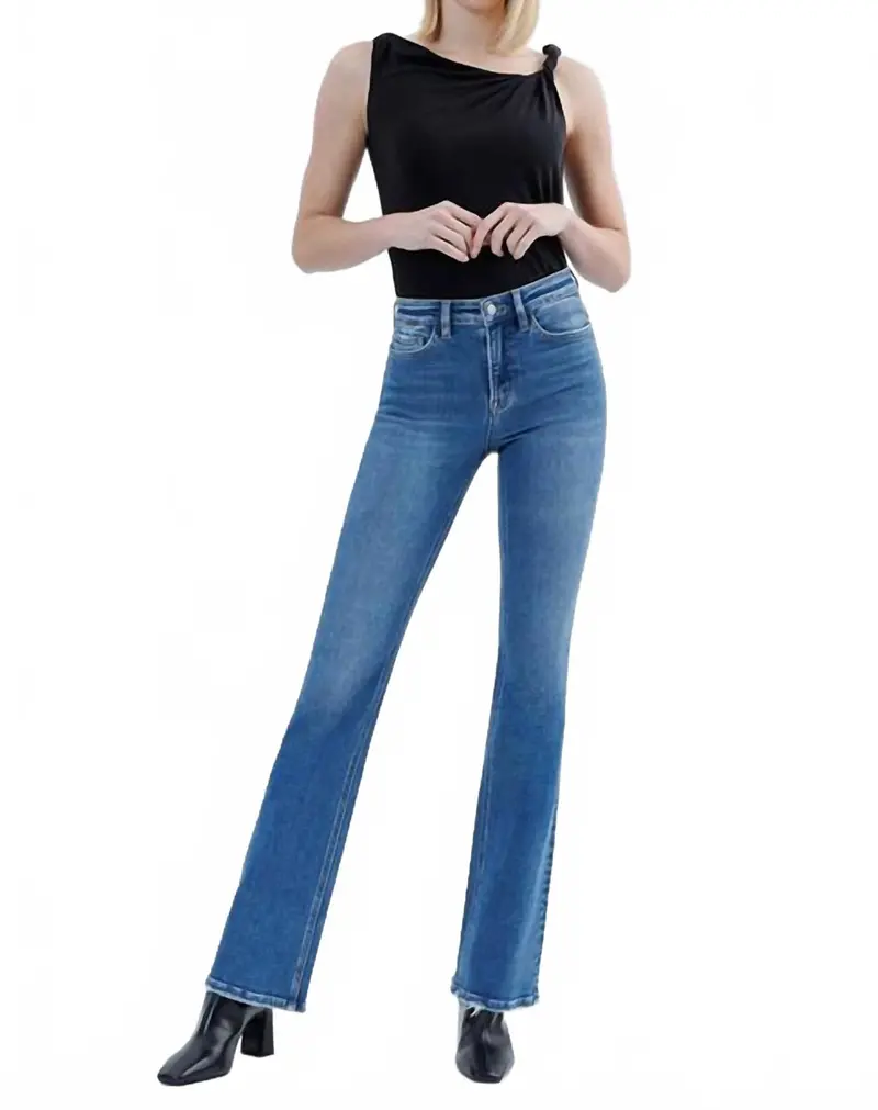 Hi Rise Bootcut Jeans In Denim 1