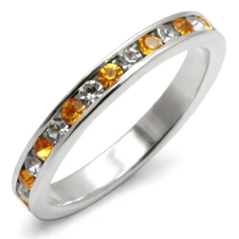 High-Polished 925 Sterling Silver Ring With Top Grade Crystal In Topaz 1