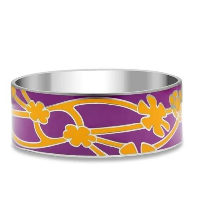 High Polished (No Plating) Stainless Steel Bangle With Epoxy In No Stone 1