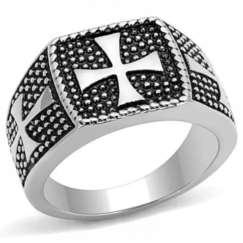 High Polished (No Plating) Stainless Steel Ring With Epoxy In Jet 1