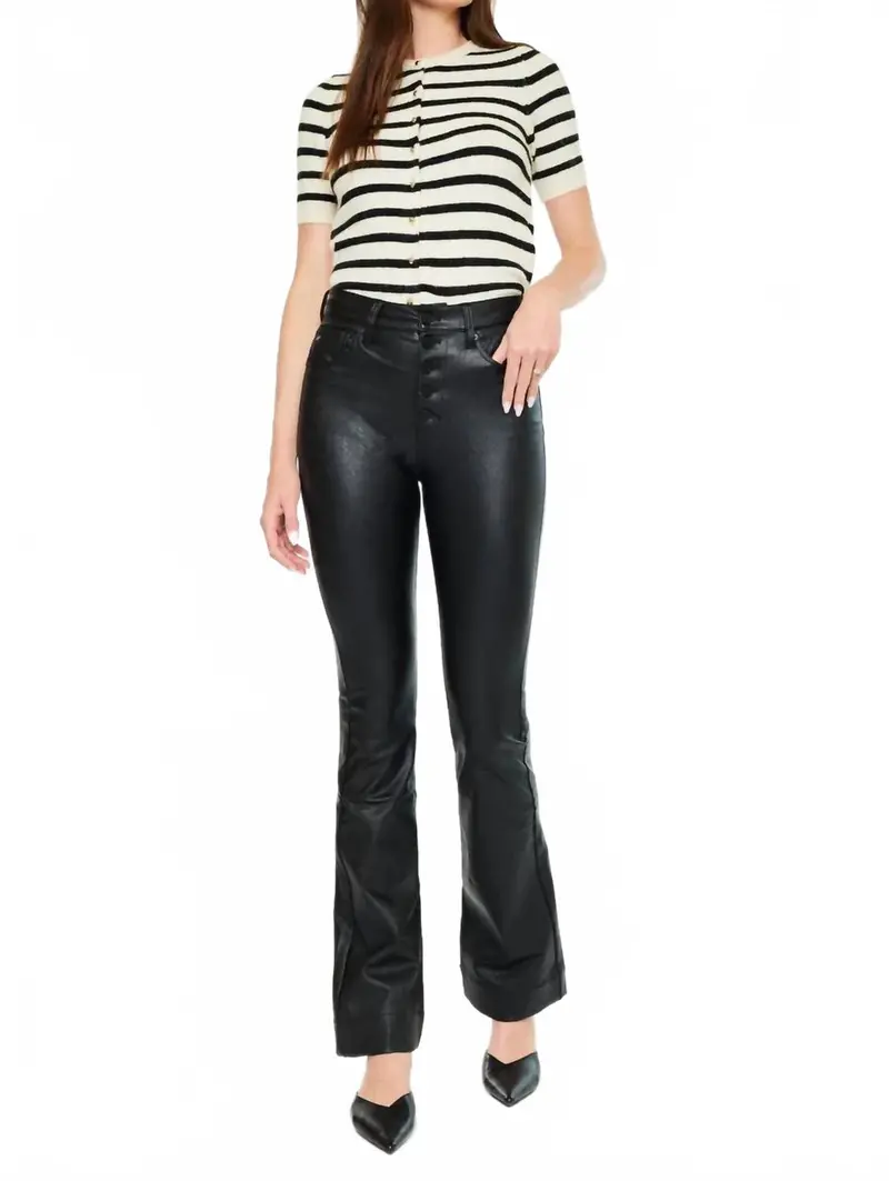 High Rise Bootcut Leather Jean In Black 1
