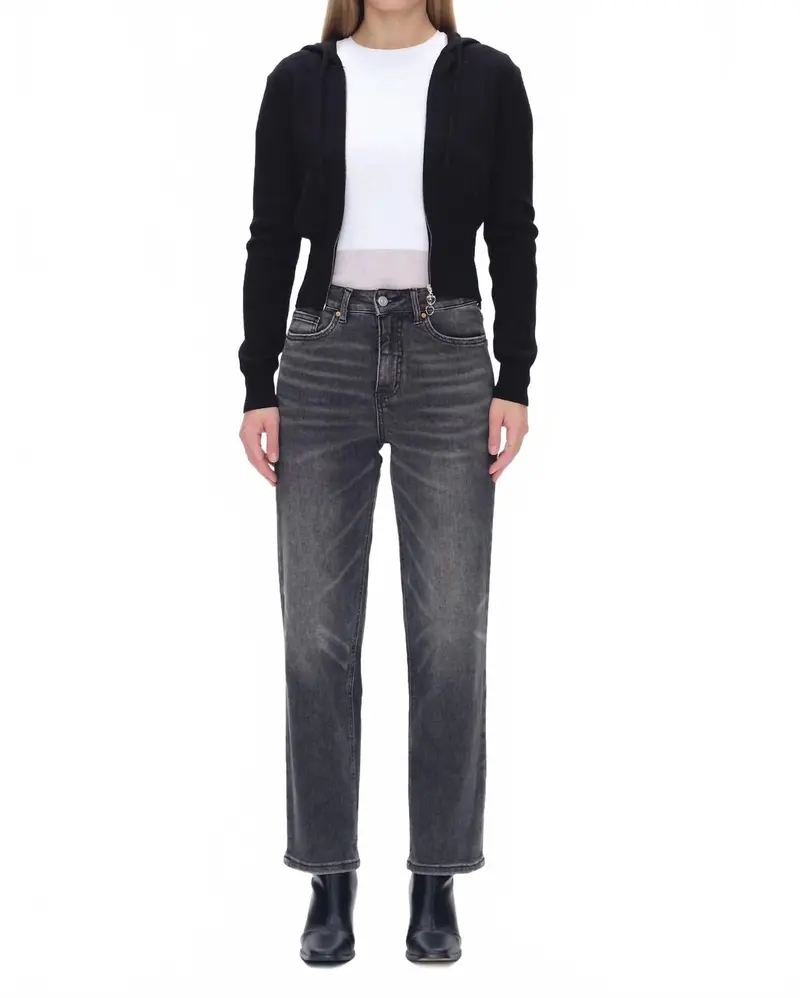 High-Waisted Straight Leg Trousers In Black 1