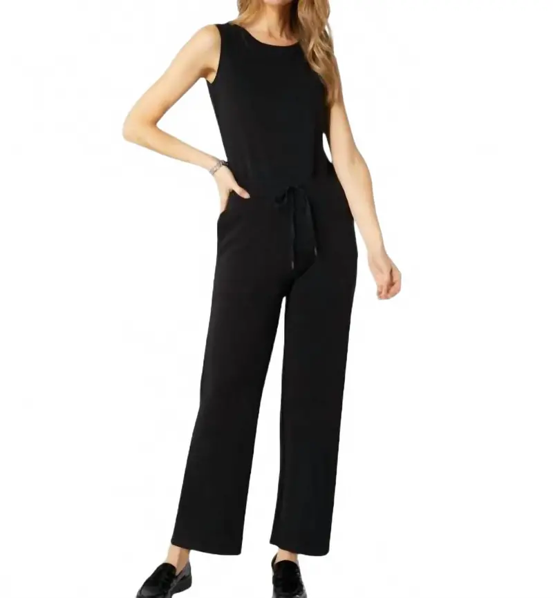 Hilarie Super Soft Romper In Black 1