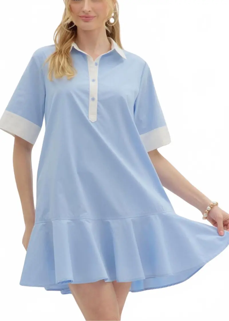 Holland Mini Dress In Blue 1
