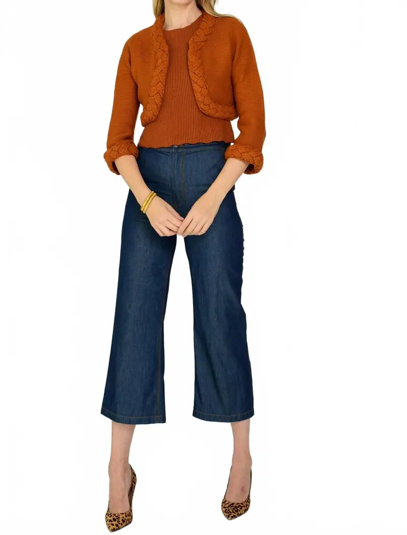 Honey Cardigan Top In Amber 1