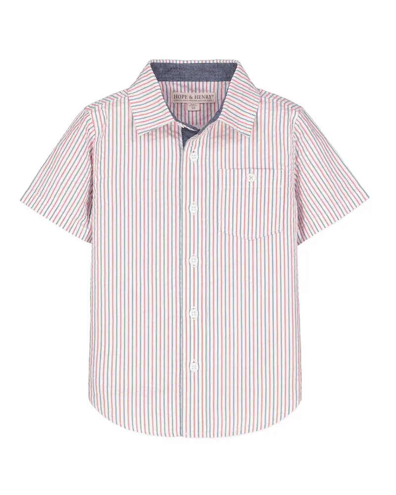 Hope & Henry Seersucker Short Sleeve Shirt 1