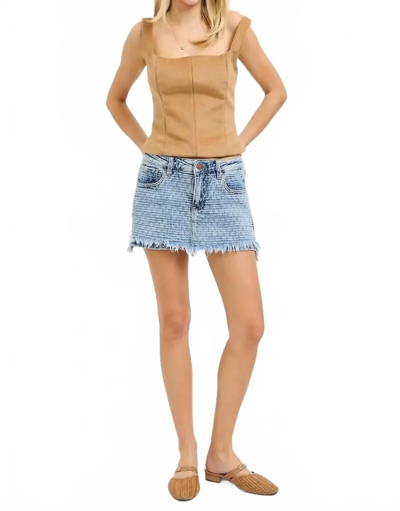 Hot Mess Skort In Light Denim 1