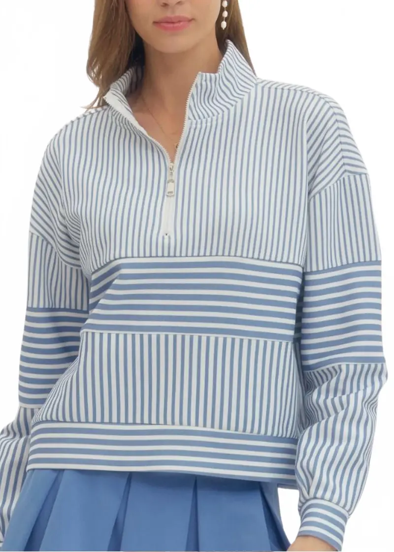 Hudon Pullover Top In Blue 1