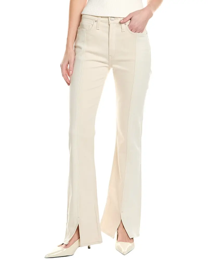 Hudson Jeans Barbara High-Rise Ecru Colorblock Bootcut Jean 1
