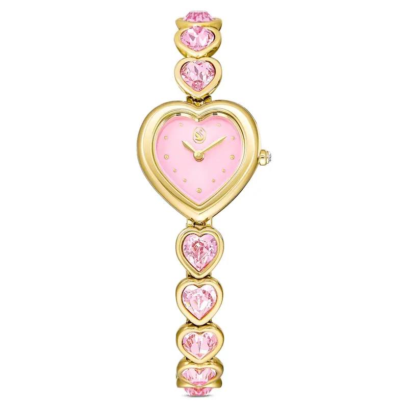 Idyllia Heart Watch, Crystal Bracelet, Pink, Gold-Tone Finish 1
