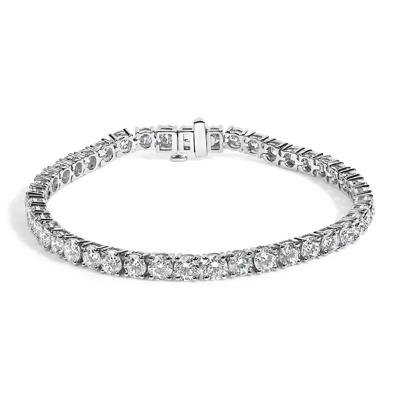 Igi Certified 14K White Gold 11.0 Cttw Lab Grown Diamond Tennis Bracelet 1