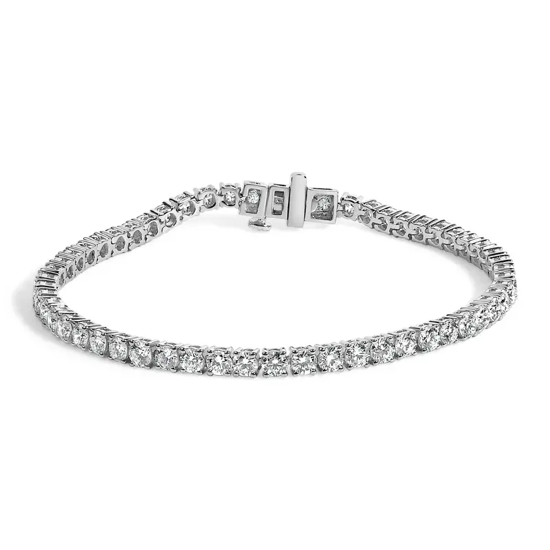 Igi Certified 14K White Gold 6.0 Cttw Lab Grown Diamond Tennis Bracelet 1