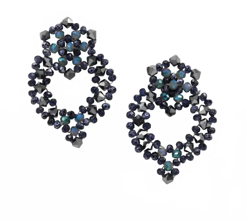 Ilaria Handwoven Bead Earring In Interstellar 1