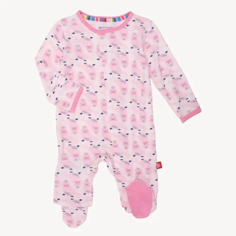 Infant's Signed Sealed Delivered Magnetic Modal Footie In Pink 1