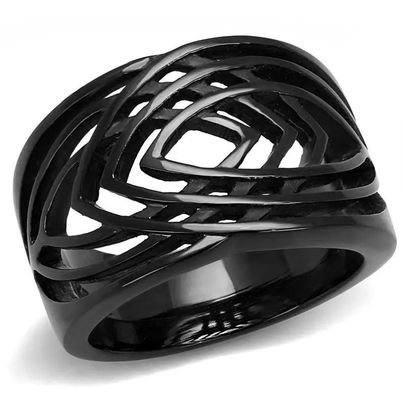 Ip Black(Ion Plating) Stainless Steel Ring With No Stone 1