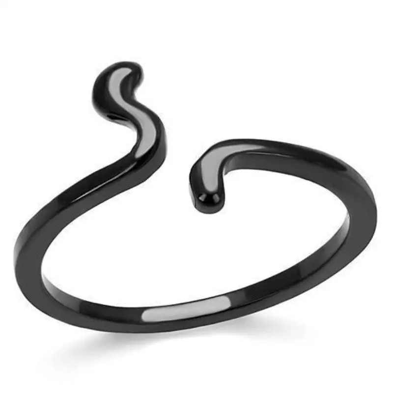 Ip Black(Ion Plating) Stainless Steel Ring With No Stone 1