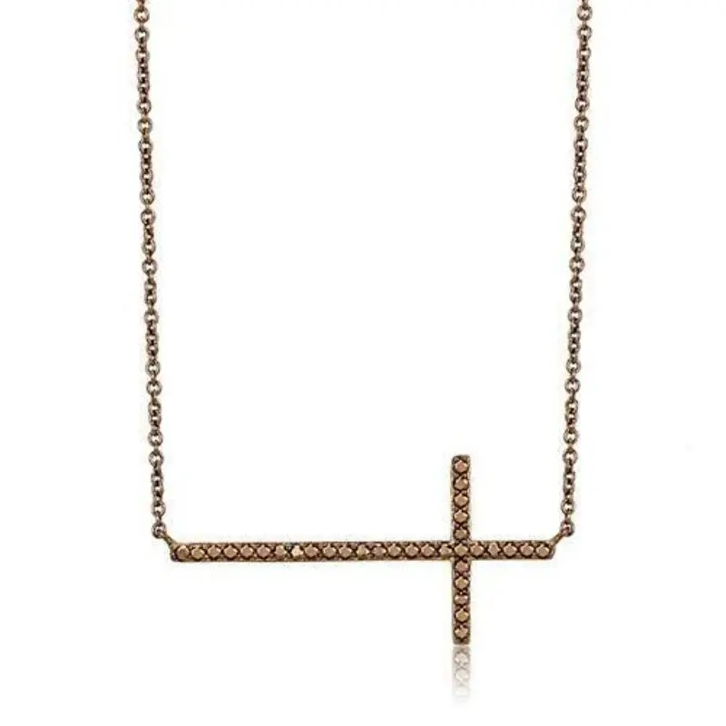 Ip Coffee Light Brass Chain Pendant With Aaa Grade Cz In Light Coffee 1