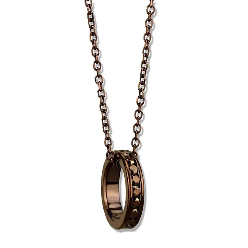 Ip Coffee Light Brass Chain Pendant With Top Grade Crystal In Light Coffee 1