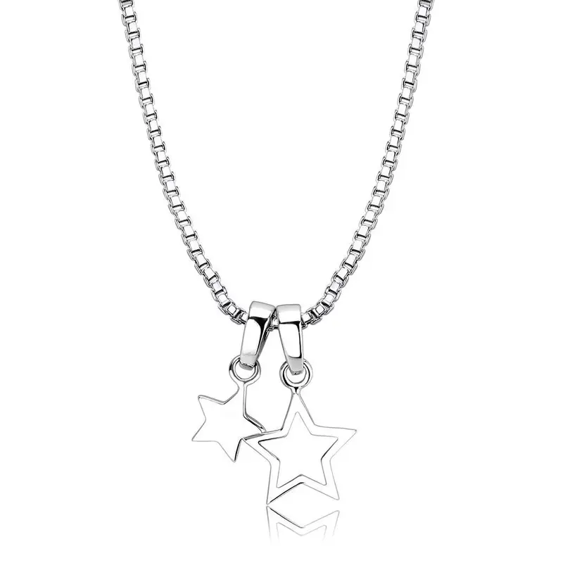 Ip Rhodium (Pvd) Brass Chain Pendant With No Stone 1