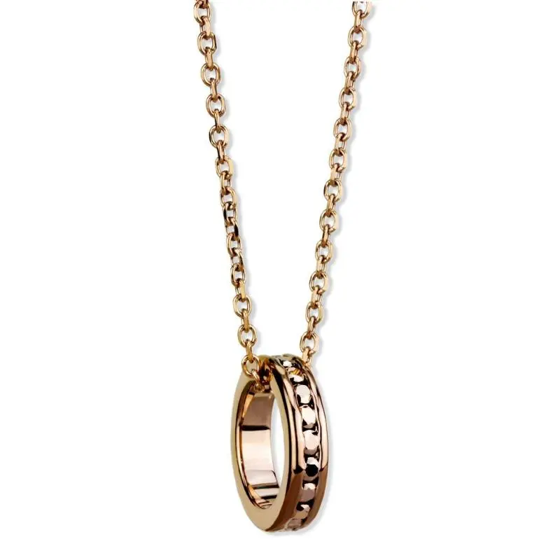 Ip Rose Gold(Ion Plating) Brass Chain Pendant With Top Grade Crystal In Metallic Light Gold 1