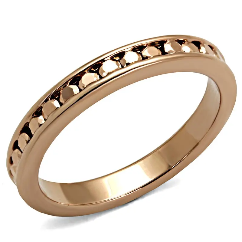 Ip Rose Gold(Ion Plating) Brass Ring With Aaa Grade Cz In Metallic Light Gold 1