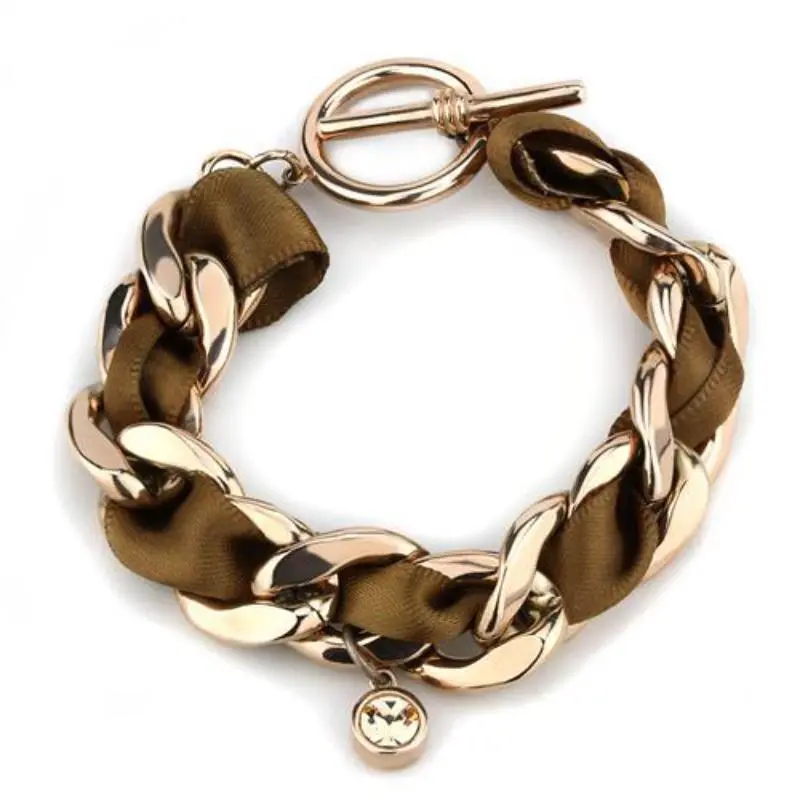 Ip Rose Gold(Ion Plating) Stainless Steel Bracelet With Top Grade Crystal In Light Peach 1