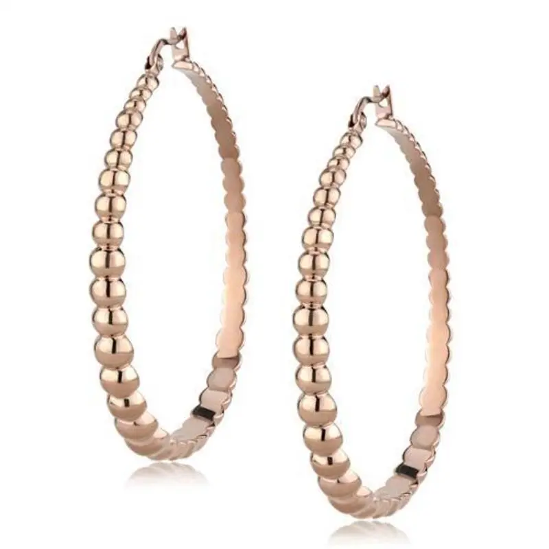 Ip Rose Gold(Ion Plating) Stainless Steel Earrings With No Stone 1