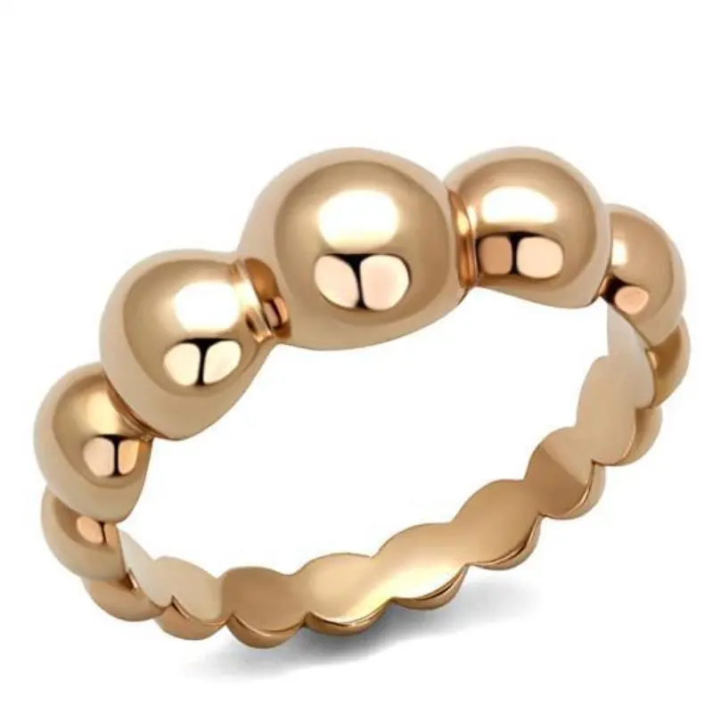 Ip Rose Gold(Ion Plating) Stainless Steel Ring With No Stone 1