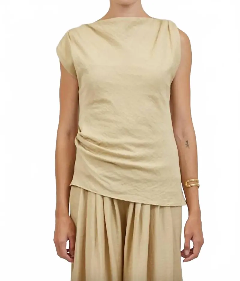 Iris Linen Top In Toffee 1