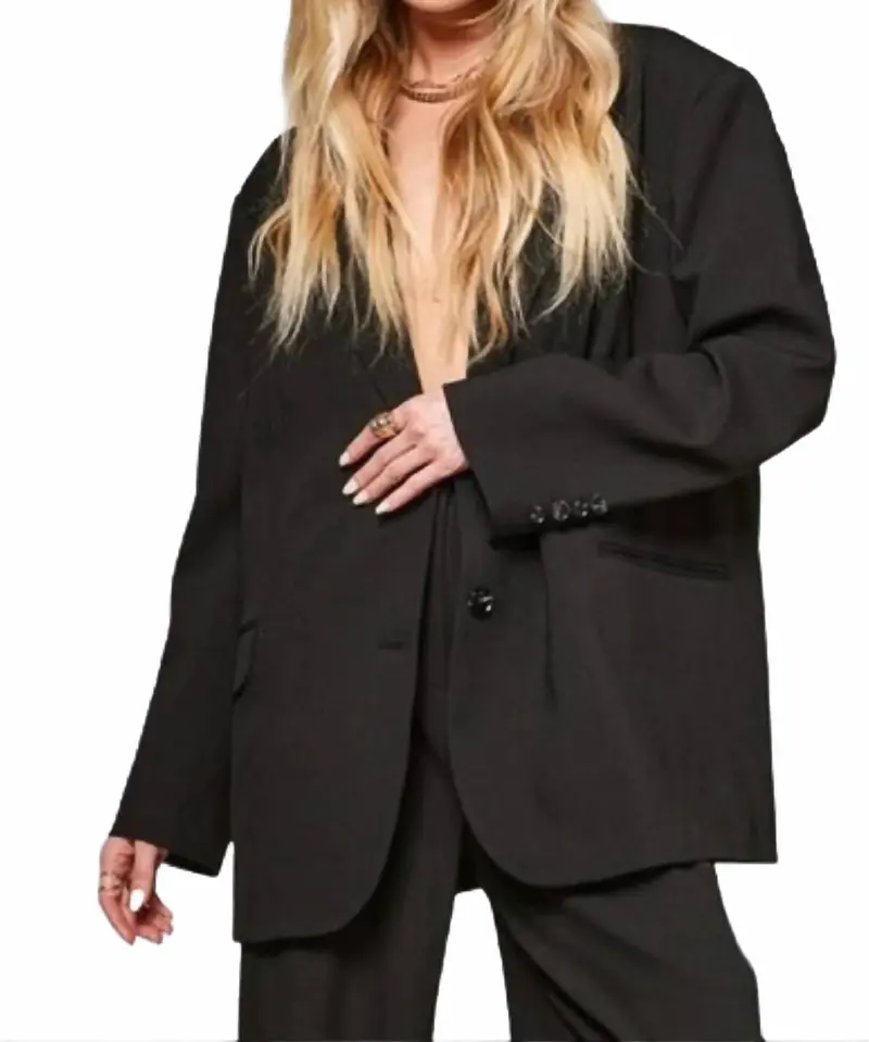 Irisa Oversized Boyfriend Blazer In Black 1