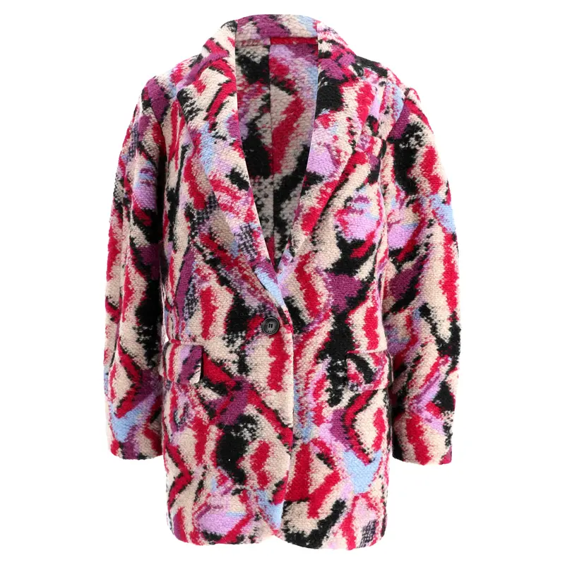 Isabel Marant Étoile Nilinda Fuzzy Jacket In Pink Wool 1