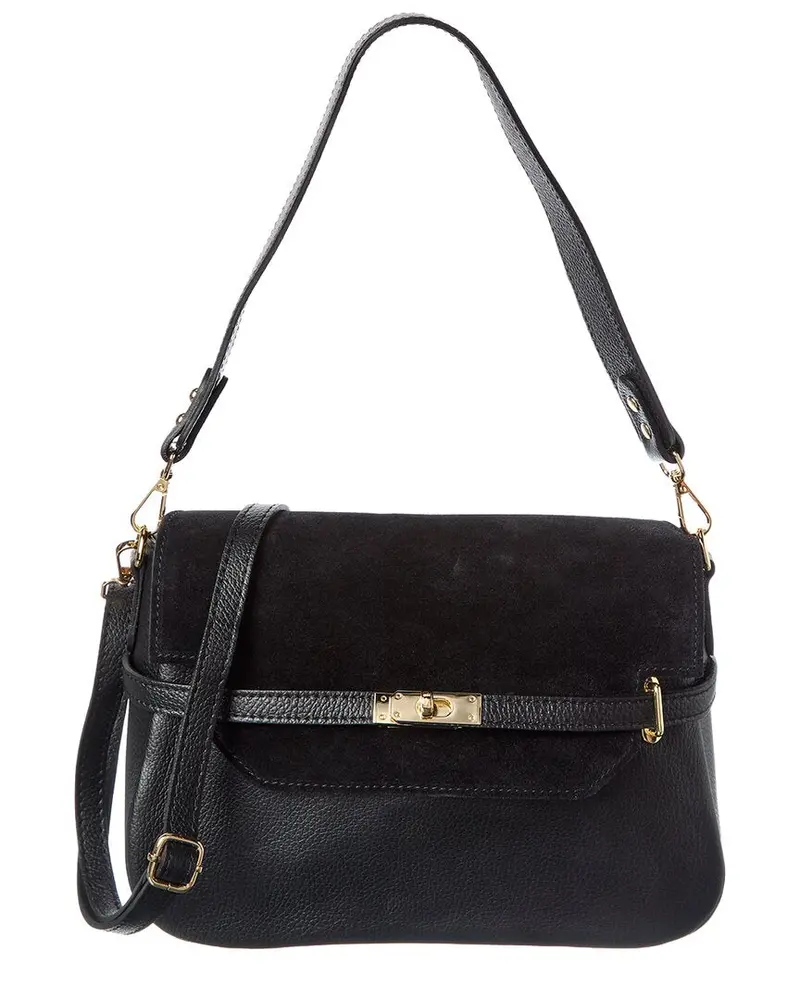 Isabella Rossetti Greta Suede & Leather Handbag 1
