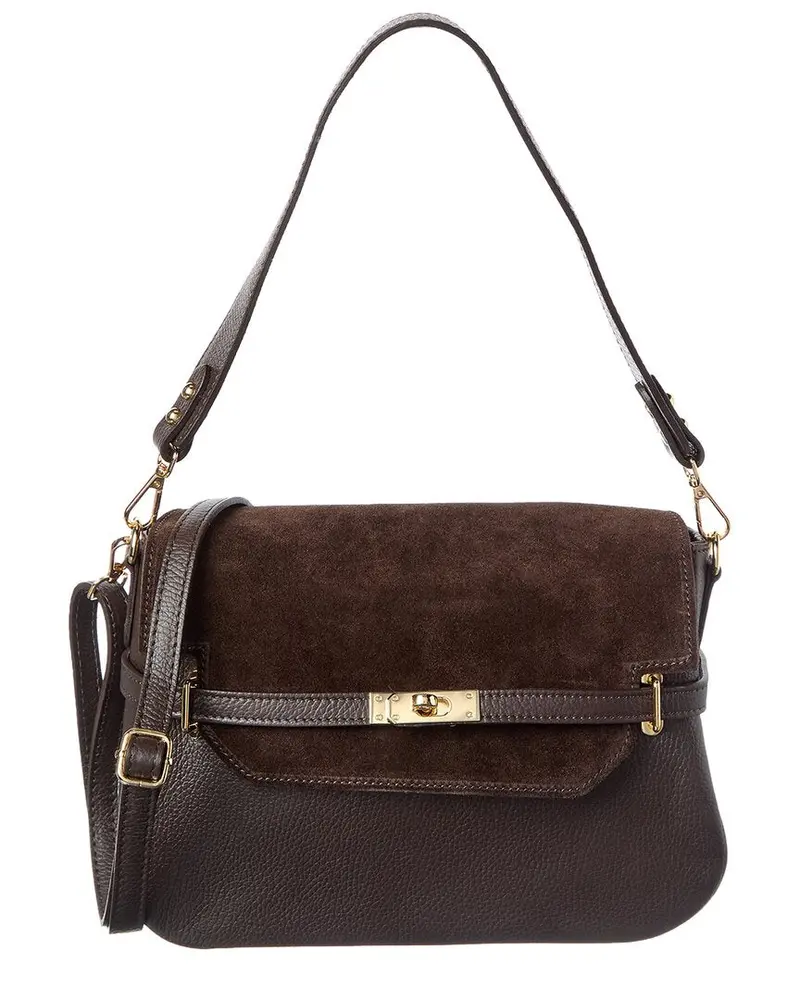 Isabella Rossetti Greta Suede & Leather Handbag 1