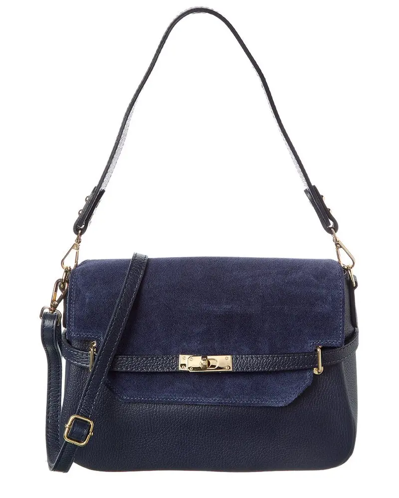 Isabella Rossetti Greta Suede & Leather Handbag 1