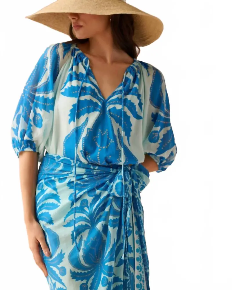 Isla V Neck Blouse In Nikita Lago 1