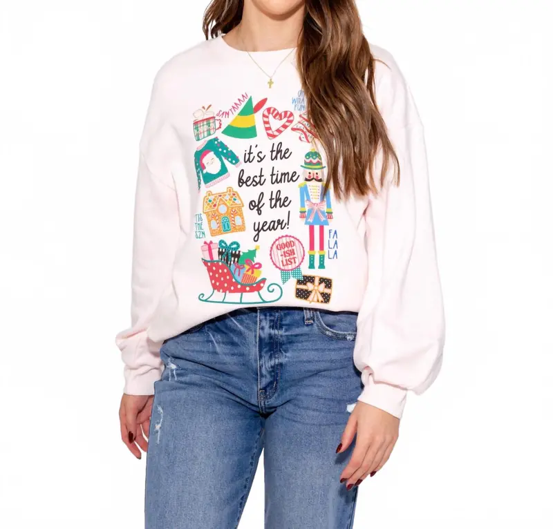 It's The Best Time Of The Year Sweatshirt In White 1