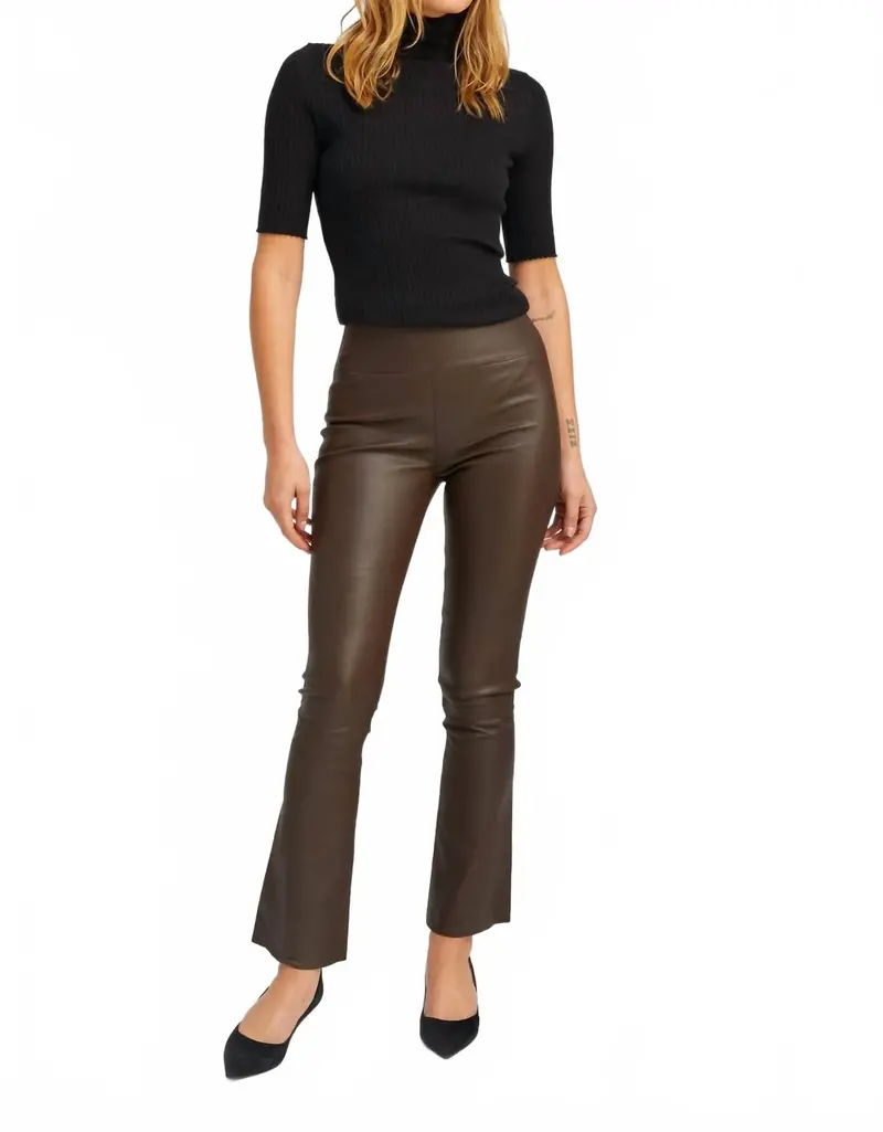 Jackie Leather Ankle Flare Leggings In Americano 1
