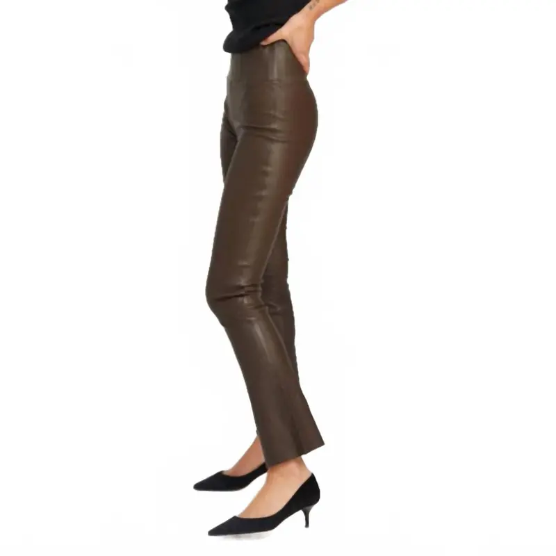 Jackie Leather Ankle Flare Leggings In Americano 2