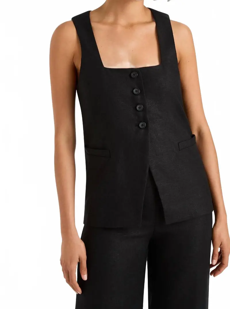 Jackie Vest Top In Black 1