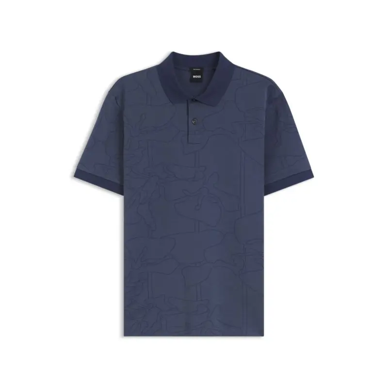 Jacquard-Pattern Polo Shirt In Cotton 1