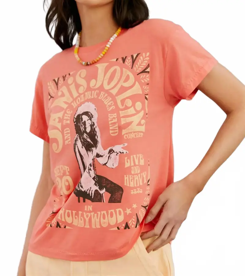 Janis Joplin In Hollywood Tour Tee In Wildflower Pigment 1
