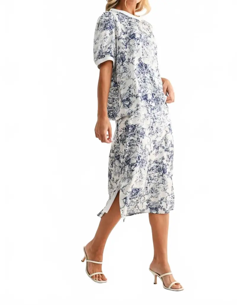 Jareth Midi Skirt In Navy 1