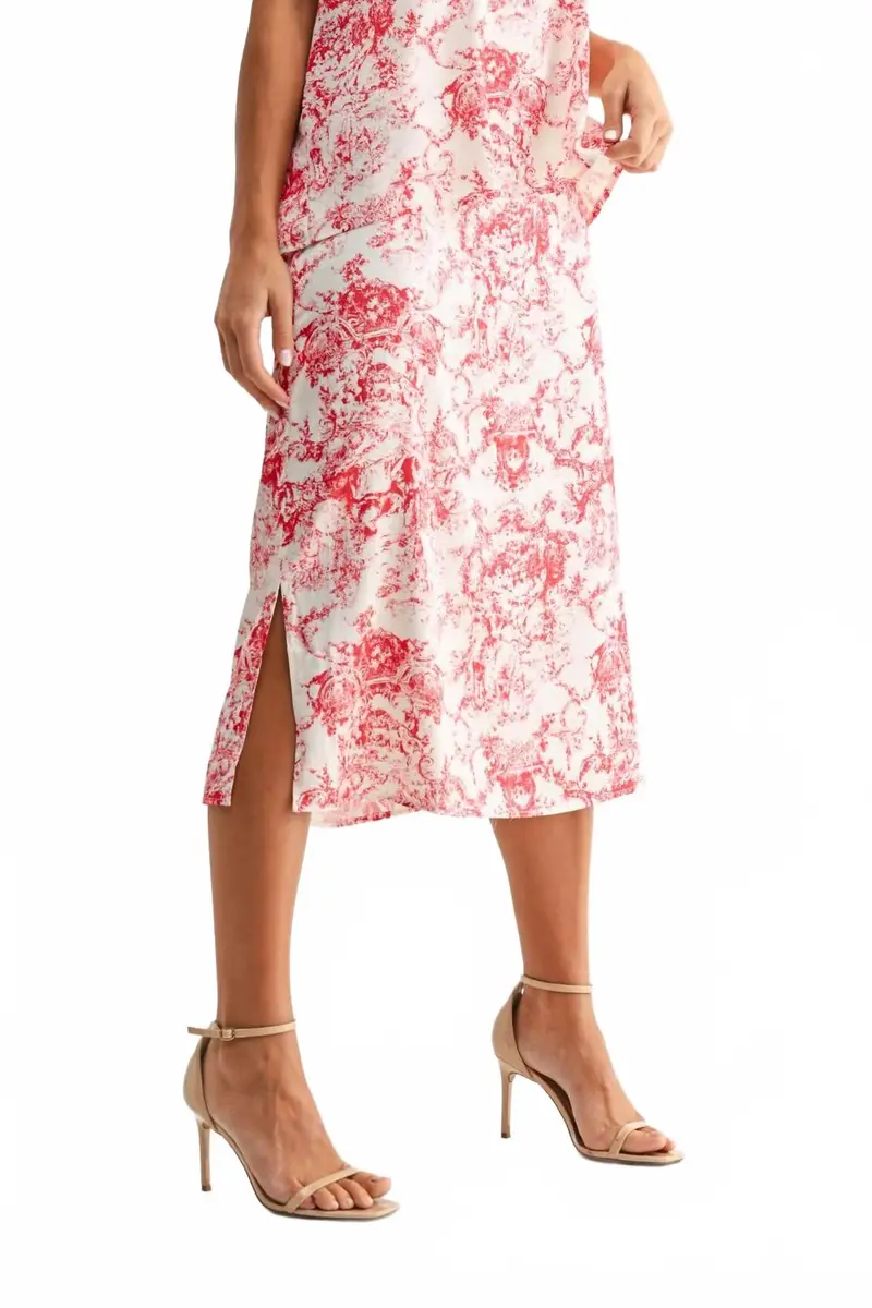Jareth Midi Skirt In Red 1