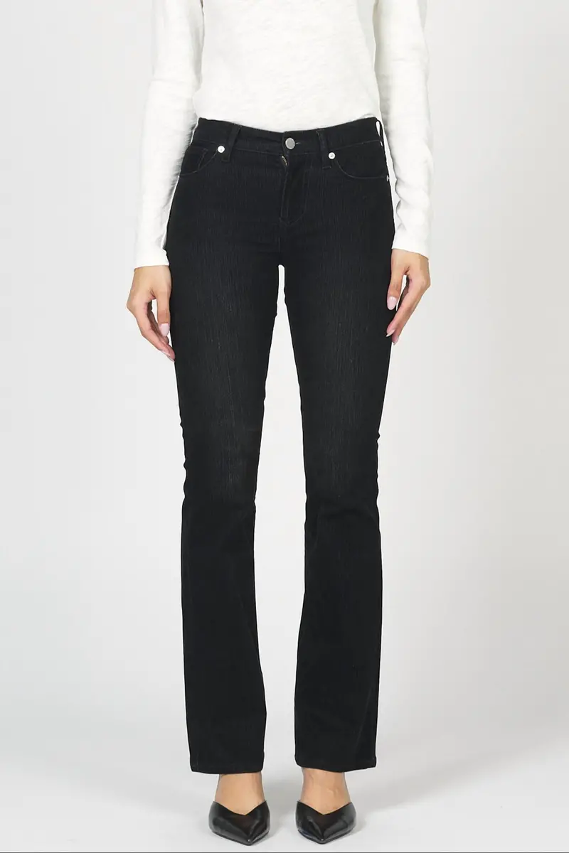 Jaxtyn Suede Bootcut Jean In Black 1
