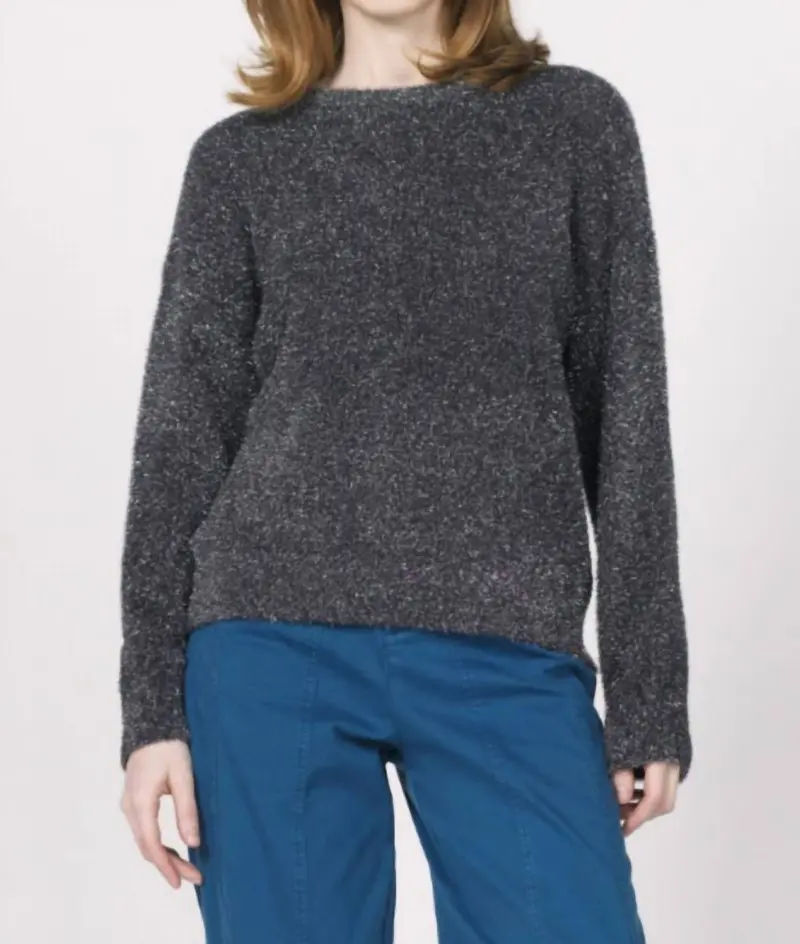 Jaylani Crewneck Sweater In Silver Nightfall 1