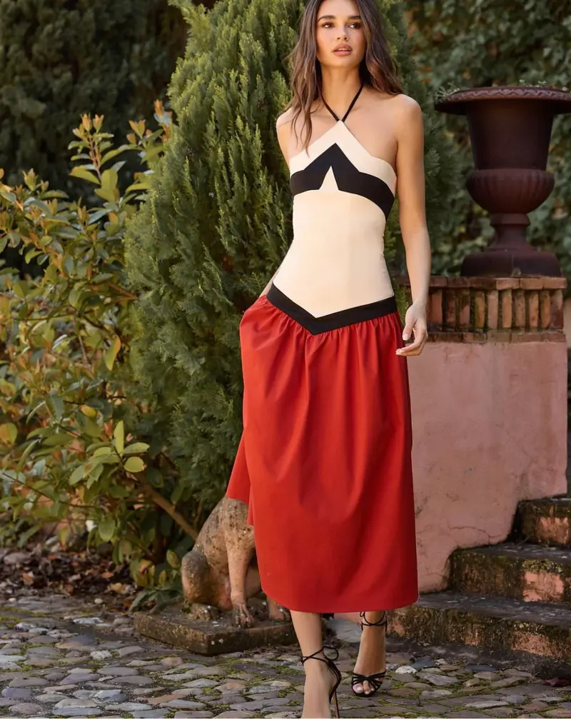 Jazmin Midi Dress In Red 1