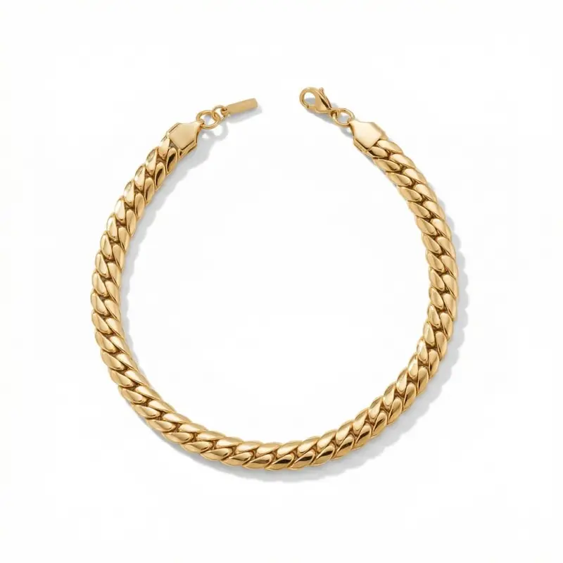 Jean 8Mm Anklet 18K Gold Plated 10" Length 1