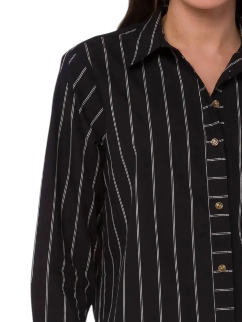 Jessa Stripe Shirt In Black 2