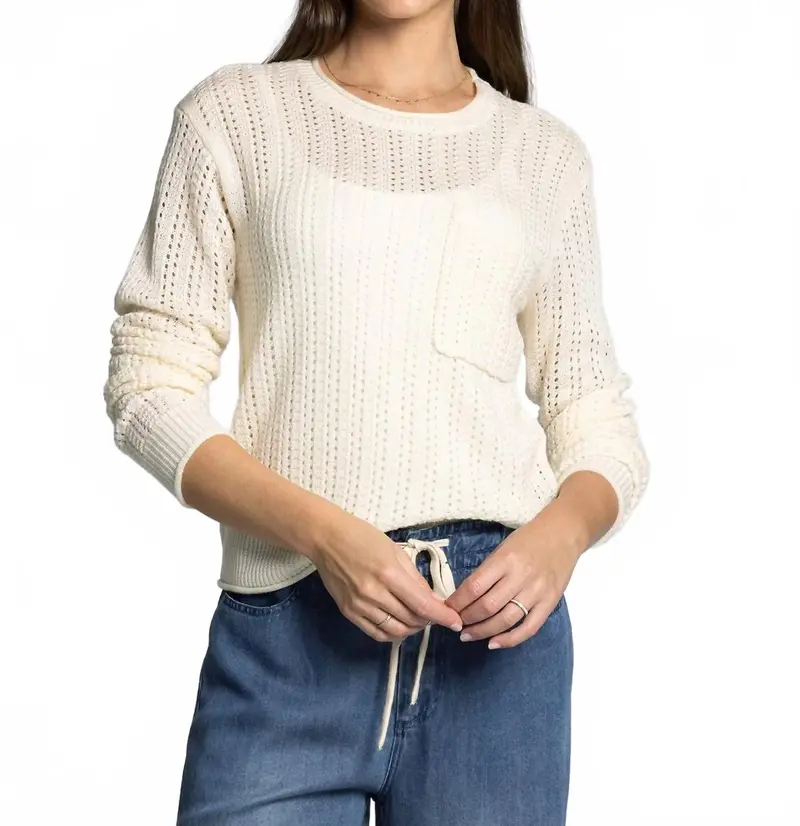 Joan Knit Sweater In Bone White 1